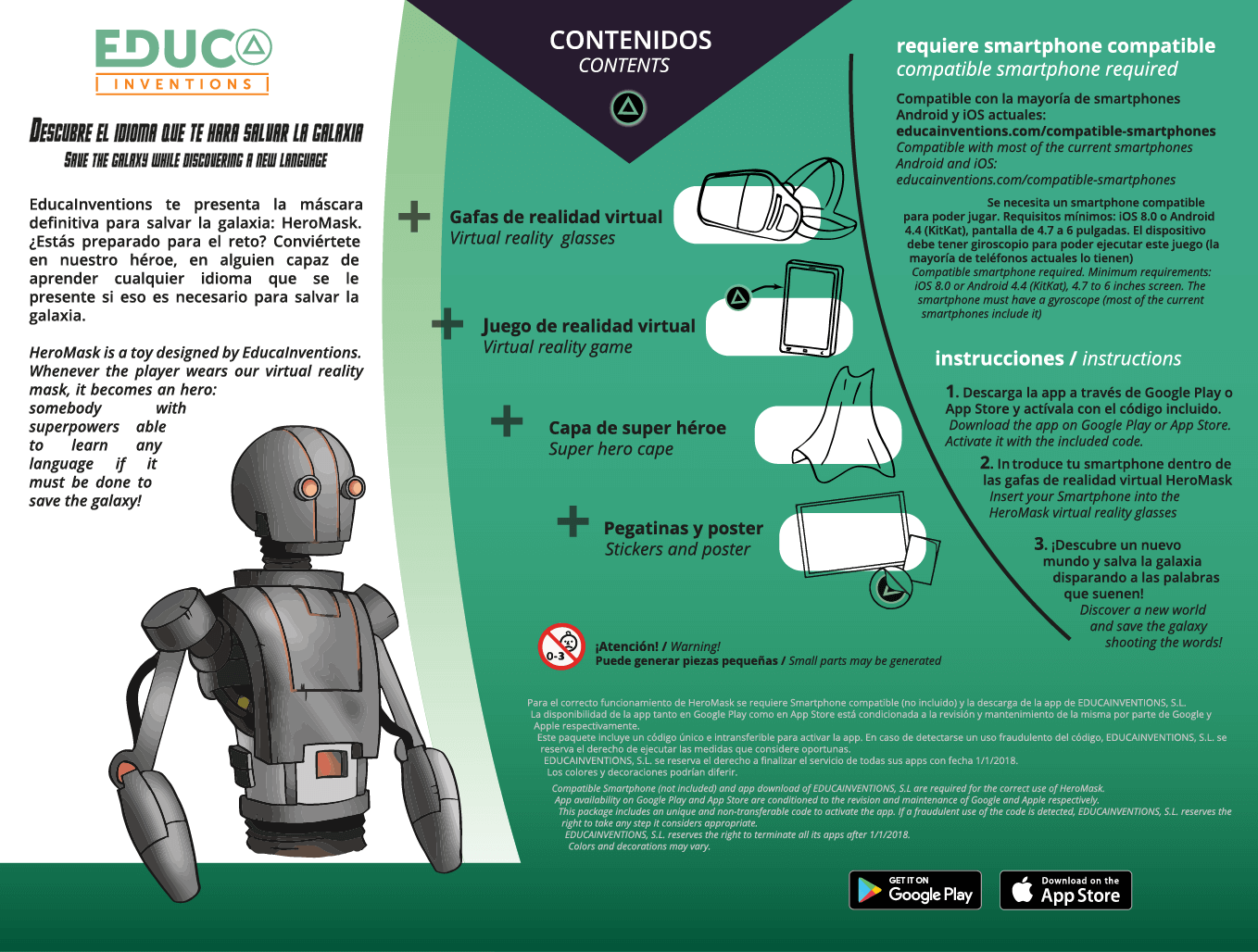 EducaInventions HeroMask - trasera de la caja